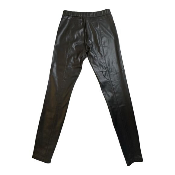 Zara Womens Black Pants Faux Leather Side Zipper Ankle‎ Zippers Sz Large - Picture 2 of 10